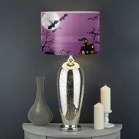 Halloween Pumpkin Print Purple Table Lamp Shade Home Decoration Bedroom Lamp Screen Dust Proof Lamp Cover Premium Lampshade