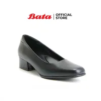 *Best Seller* Bata บาจา รองเท้าคัทชู รองเท้ารับปริญญา รองเท้าทางการ รองเท้าใส่สบาย นุ่ม หัวตัด ส้นสูง 1 นิ้ว สีดำ รหัส 6516303