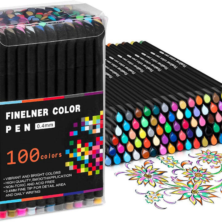 Fineliner Color pen - 12 24 36 48 60 100 Unique Colored Fine Point