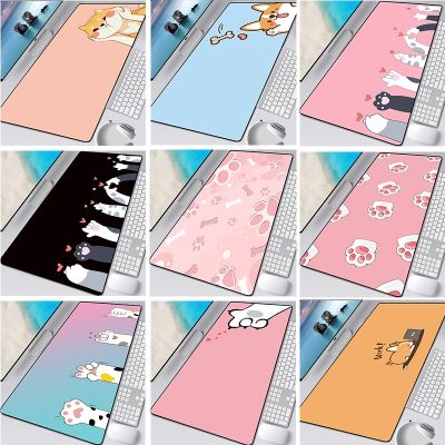 Large Anime Mouse Pad Pink Cute Cat Paw Gaming Accessories Kawaii Office Computer Keyboard Mousepad XXL PC Gamer Laptop DeskMat