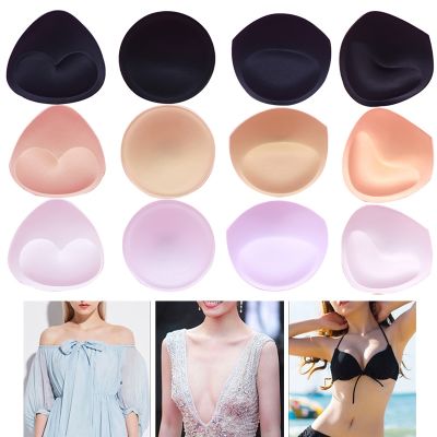 【CW】 1pair Bra Accessories Triangle Cup Sponge Bra Pads Push Up Enhancer Removable Bra Padding Inserts Cups Swimsuit Bikini Padding