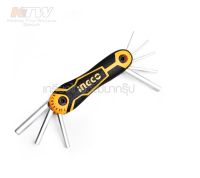 INGCO ประแจหกเหลี่ยม แบบตลับ 2 - 8 มม. (8 ตัวชุด) รุ่นงานหนัก รุ่น HHK14081 ( 8 Pcs Hex Key ) / ตลับกุญแจหกเหลี่ยม Tool Smile