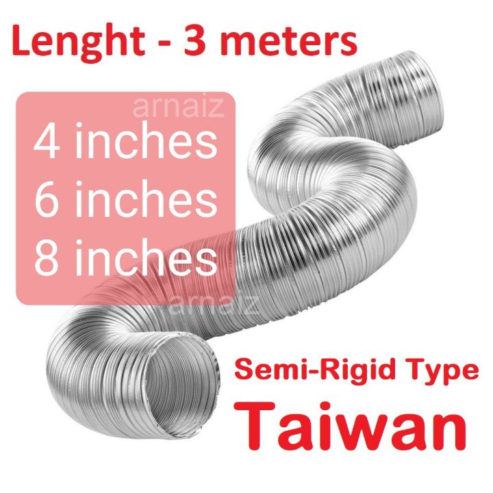 Flexible Aluminum Air Duct Semi Rigid Type 3 Meters Aluminum Foil Flexible Ducting Ventilation 1834