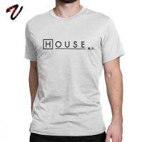 House Md Men T Shirts For Dr House Logo White Tops Casual T-Shirt Round Neck Tees Funny T Shirts