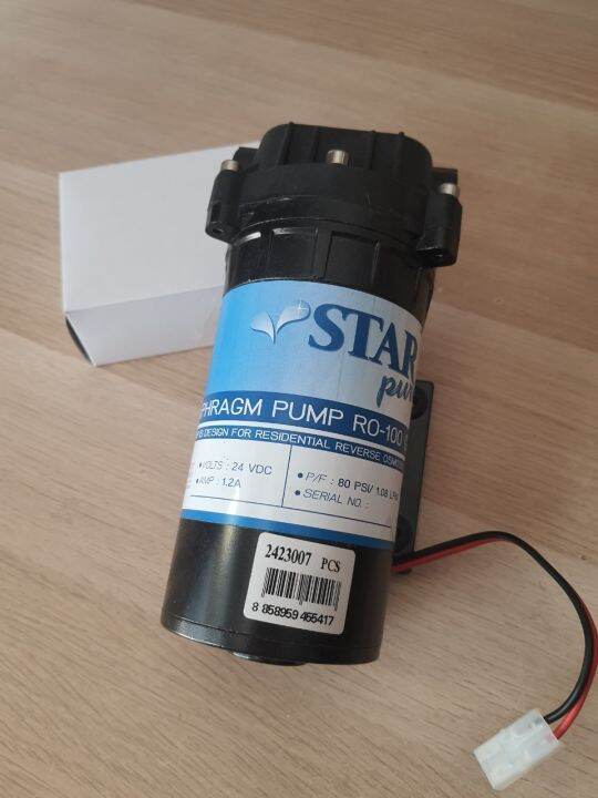 ปั้มจ่ายนํ้า-starpure-diaphragm-pump-100-gpd-แถมฟรี-ข้อต่อและหม้อแปลงครบชุด-พร้อมใช้งาน