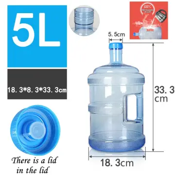 5 Liters of Water Bottle Mineral Water Bottle Portable PC Bucket with  Handle Portable for Car Carrying (5L) 