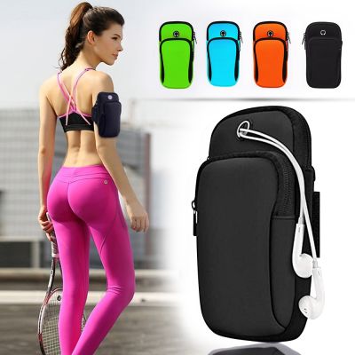✒✑۞ Sports Armband For iPhone 13 12 11 Workout Running Double Pockets For Samsung S22 S21 Universal Waterproof Arm Bag Earphone Hole
