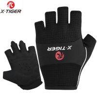 hotx【DT】 X-TIGER MTB Anti-slip Anti-sweat Men Half Gloves Breathable Anti-shock