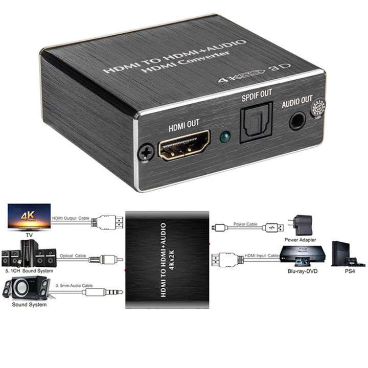 4K HDMI Multi-Channel AC3 DTS Audio To Analog Surround Sound Converter