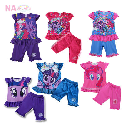 My Little Pony ชุดเซ็ตเด็ก ชุดเสื้อกางเกงเด็กหญิง ลายการ์ตูน โพนี่ PONY จาก NADreams เสื้อ + กางเกง ชุดเสื้อกางเกง