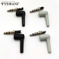 ♨⊙ 2pcs/lot 90 Degrees 3.5mm stereo headset plug jack 3 4 pole 3.5 Gold Plated Black Audio Plugs Jack Adaptor Connector