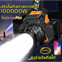 ไฟฉายคาดหัวแรงสูง Headlamp Rechargeable ไฟฉายคาดหัว led แบบชาร์จ ฟังก์ชันการชาร์จมือถือฉุกเฉิน ไฟฉายคาดหัว แสงไฟที่สว่างเป็นพิเศษ ระยะพันเมตร การตรวจจับด้วยท่าทาง กลางคืนกลายเป็นกลางวัน ไฟฉายคาดหัวกันน้ำ