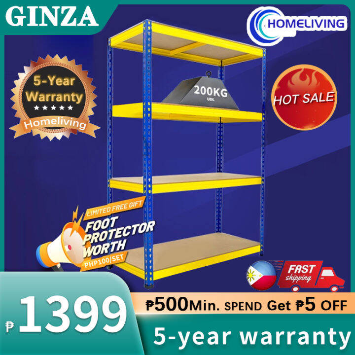 【5 Years Warranty】Steel Rack Shelves Metal 5 Layers Heavy Duty Shelves