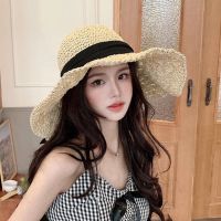 COD DSFGERRTYTRRE large brim sun hat草帽女夏季海边大帽檐沙滩帽度假防晒遮阳帽子草编紫外线遮脸网红