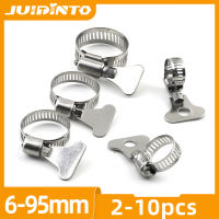 JUIDINTO 2-10pcs Worm Gear Hose Clamp 6-95mm ปรับ Key Clamp คลิปท่อสแตนเลสสำหรับท่อน้ำยานยนต์เครื่องกล-lihaichao