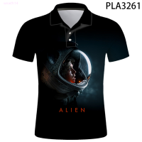 【high quality】  Ropa De Hombre Fashion Casual Summer Short Sleeve Cool 3d Printed Movie Alien Harajuku Men Shirts Streetwear Tops Polo Homme