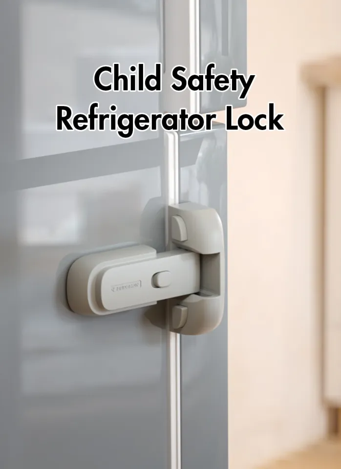 Updated Home Refrigerator Lock for Kids, Child Proof Fridge Freezer Door  Lock Apply to Max 1(25mm) Sealing Strip Easy to Install and Use 3M  Adhesive No Tools Need or Drill