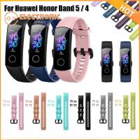 คลาสสิกที่มีสีสันสร้อยข้อมือกีฬาสายนาฬิกาข้อมือสำหรับHuawei Honor Band 5 4สายรัดเปลี่ยนซิลิโคน