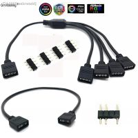 ﹍◘ 5-24V 3 Pin 4Pins RGB LED Tape Connector 1 to 1 2 3 4 5 plug Power Splitter Cable for PC Motherboard AURA RGB tape Female Connec