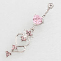 HotWomen แฟชั่นคริสตัลหัวใจสะดือปุ่มท้องแหวน Shinying Love Heart Decor เจาะเครื่องประดับ Accessories