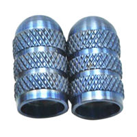 Titanium Alloy MTB Bike Caps Bike Gas Nozzle Cap Round Knurled Bicycle Gas Nozzle Cap Bike Titanium Alloy Valve Cover