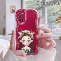 เคส Chenyyka สำหรับ OPPO A52 A72 A92 4G เคสลายการ์ตูนผู้หญิงที่คาดผมกวางดีไซน์ใหม่ขอบคลื่นนุ่มเคสมือถือกันกระแทกแบบใสเคสโปร่งใสลายกล้องถ่ายรูปเรียบง่ายอ่อนโยนป้องกัน