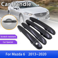 ACarbon ไฟเบอร์มือจับประตูปกตัดสำหรับมาสด้า6 A Tenza Mazda6 GJ1 GL 2013 ~ 2020รถอุปกรณ์ภายนอกสติกเกอร์2017 2018 2019เมตร