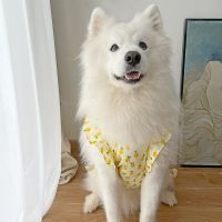 Dog Dress Summer Breathable Dress Pineapple Print Skirt for Medium Large Dogs Samoyed Dress Summer Holiday Clothes Dresses