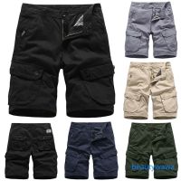 COD SDFERTREWWE Mens Solid Shorts Cargo Pockets Summer Beach Hot Casual Army New Flat Front