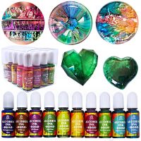 【CC】☊✚  10ml Epoxy Resin Pigmen Alcohol Dye Ink Diffusion Mold Jewelry Making Supplies Colors