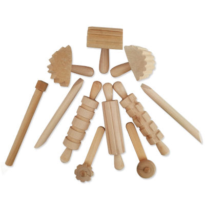 12pcsset Children DIY Slime Plastic Clay High Grade Wood Tool Plasticine Supplies Slime Dough Educational toy for children Gift