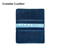 กระเป๋าธนบัตร Genuine Stingray Wallet กระเป๋าสตางค์เกรด A ลายปลาหนาม หนังปลากระเบน กระเป๋าใบสั้น พับสั้น สีกรม ใส่บัตรการ์ด ธนบัตร เหรียญ รูปภาพ