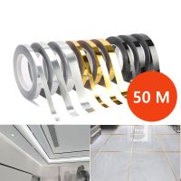 50M Foil Tile Gap Tape Self-adhesive Floor Wall Seam Sealant Waterproof Tape Background Wall Home Decoration Caulk Tape