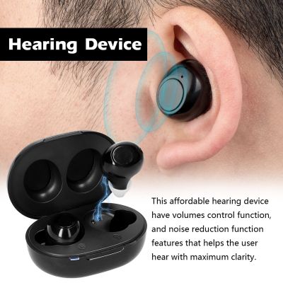 ZZOOI Hearing Aid audifonos Sound Amplifier for The Elderly Mini Rechargeable Ear Hearing Device Digital Hearing Aids with Charge Box