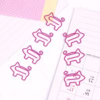 10PCS Pink Metal Binder Clips Cute Pig Paper Clip Bookmarks for Book School Office Stationery Binding Supplies