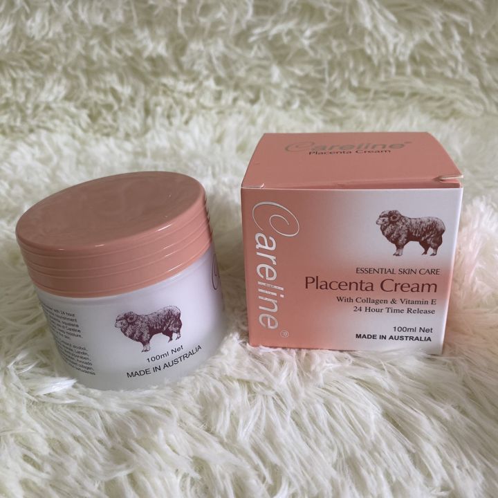 ครีมรกแกะออสเตรเลีย-นำเข้าจากออสเตรเลีย-careline-placenta-cream-with-collagen-amp-vitamin-e-100ml-สีส้ม-รับประกันของแท้-100