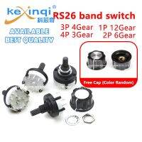 2set/pack RS26 Waveband Switch 1 2 3 4 Position 2 3 6 4Pole PCB Borad Adjustable Pole Position Switch with Cap MF-A03