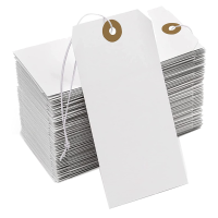 Large Reinforcing Hole Paper Tag with String Attached,200 Pcs Paper Hanging Tags with Elastic Rope Attached