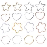 20 Pcs/Lot Stainless Steel Earrings Rings Gold Silver Plated Love Star Ear Wire Hoops Pendant for DIY Jewelry Findings Making