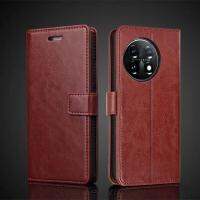 Card Holder Cover Case for Oneplus 11 1+11 Pu Leather Flip Cover Retro Wallet Phone Case Oneplus 11 Business Fundas Coque