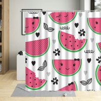 Cartoon Shower Curtain Watermelon Abstract Child Creative Summer Decor Bathroom Decoration Curtains Polyester Fabric Waterproof