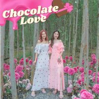 SEOULMATE #SM6525 Chocolate Love เดรสผ้าชีฟองปักเลื่อมหัวใจ หวานละมุนนุ่มลิ้นเหมือนช็อกโกแลตในวันวาเลนไทน์