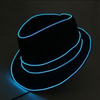 Hot Sales Light Up Gentlemans Hat Fashion LED Luminous Hat Performace Night Party Neon Glowing Cap Bar DJ Costume Accessories