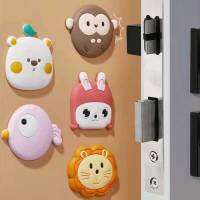 4Pcs การ์ตูนประตู Stopper Wall Protector มือจับประตู Silencer กันชน Strong Self Adhesive สติกเกอร์สำหรับเด็ก Home Protector