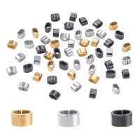 1Box 60Pcs 3 Colors 304 Stainless Steel Slide Charm Rectangle Mixed Color 5x8x5mm Hole: 3mm 20pcs/color