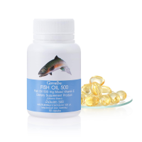 ?ส่งฟรี?มีโปร?น้ำมันปลา Fish oil 500mg บำรุงสมองและระบบประสาท สมาธิ ไขมันดี ทานได้ทุกวัย 50 แคปซูล