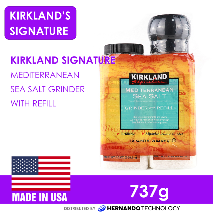 Kirkland Signature Mediterranean Sea Salt Grinder with Refill 737 g