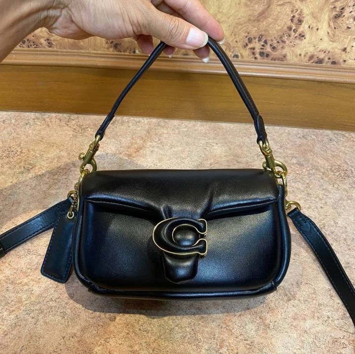 Coach C3880 Pillow Tabby Shoulder Bag 18 in Black Nappa Leather with ...