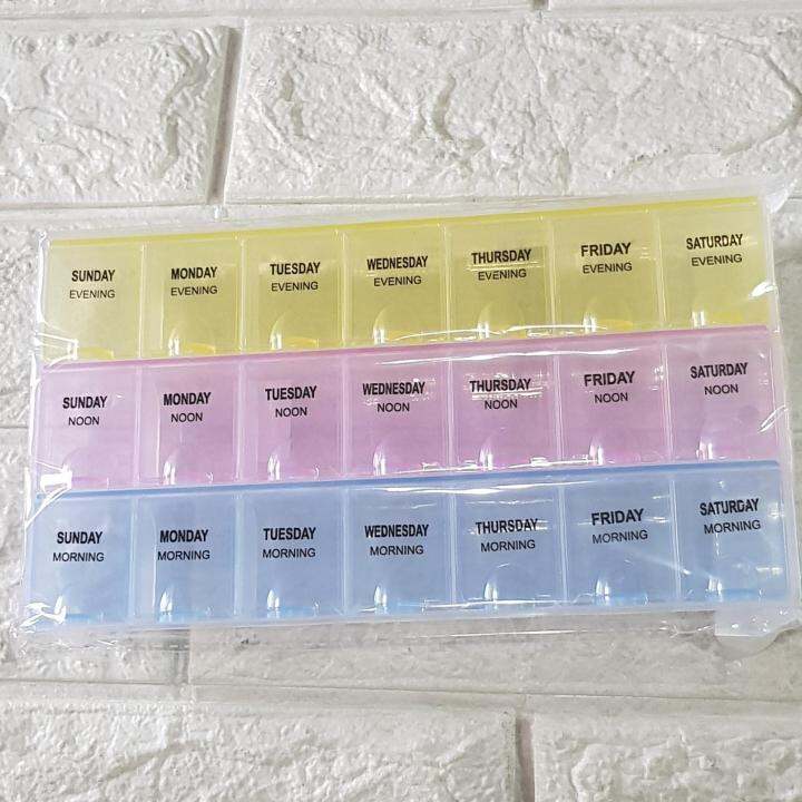 Pill Box Storage Organizer 3Sets Monday to Sunday Easy to 0pen Lazada PH