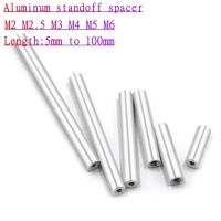 5-10pcs/lot M2 M2.5 M3 M4 M5 M6x5mm/6mm to 50mm Round aluminum standoff spacer Stud extend long nut